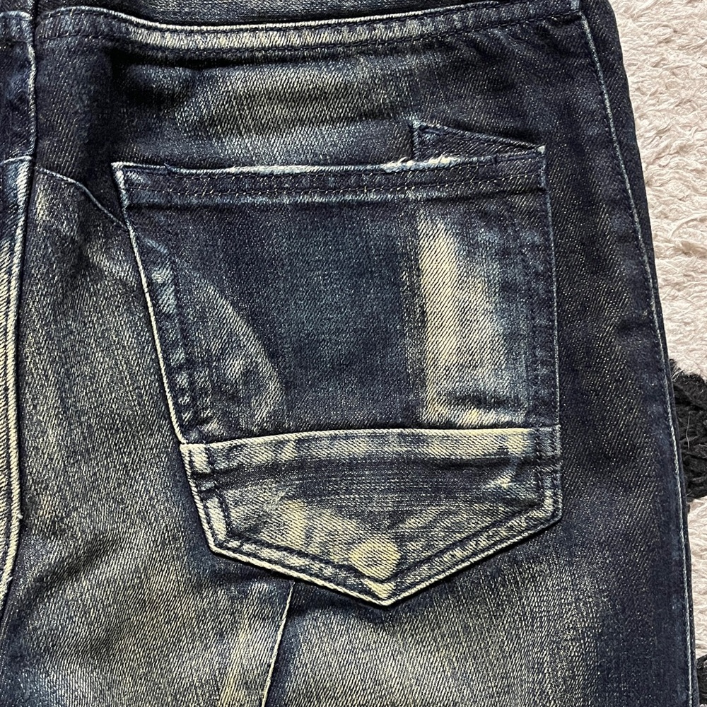 PRPS W30 Men's Dark Blue and Tan Relaxed distressed Jeans - Picture 14 of 16